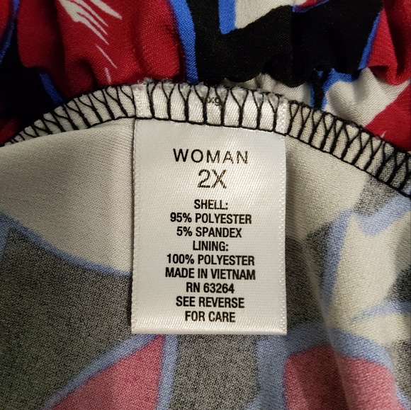 ROZ & ALLI WOMAN 2X FLORAL PRINT SHIFT DRESS COLD SHOULDER SCOOP NECK - Picture 9 of 9